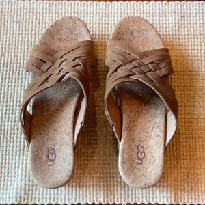 UGG Basket Weave suede wedge sandals. Size 10M